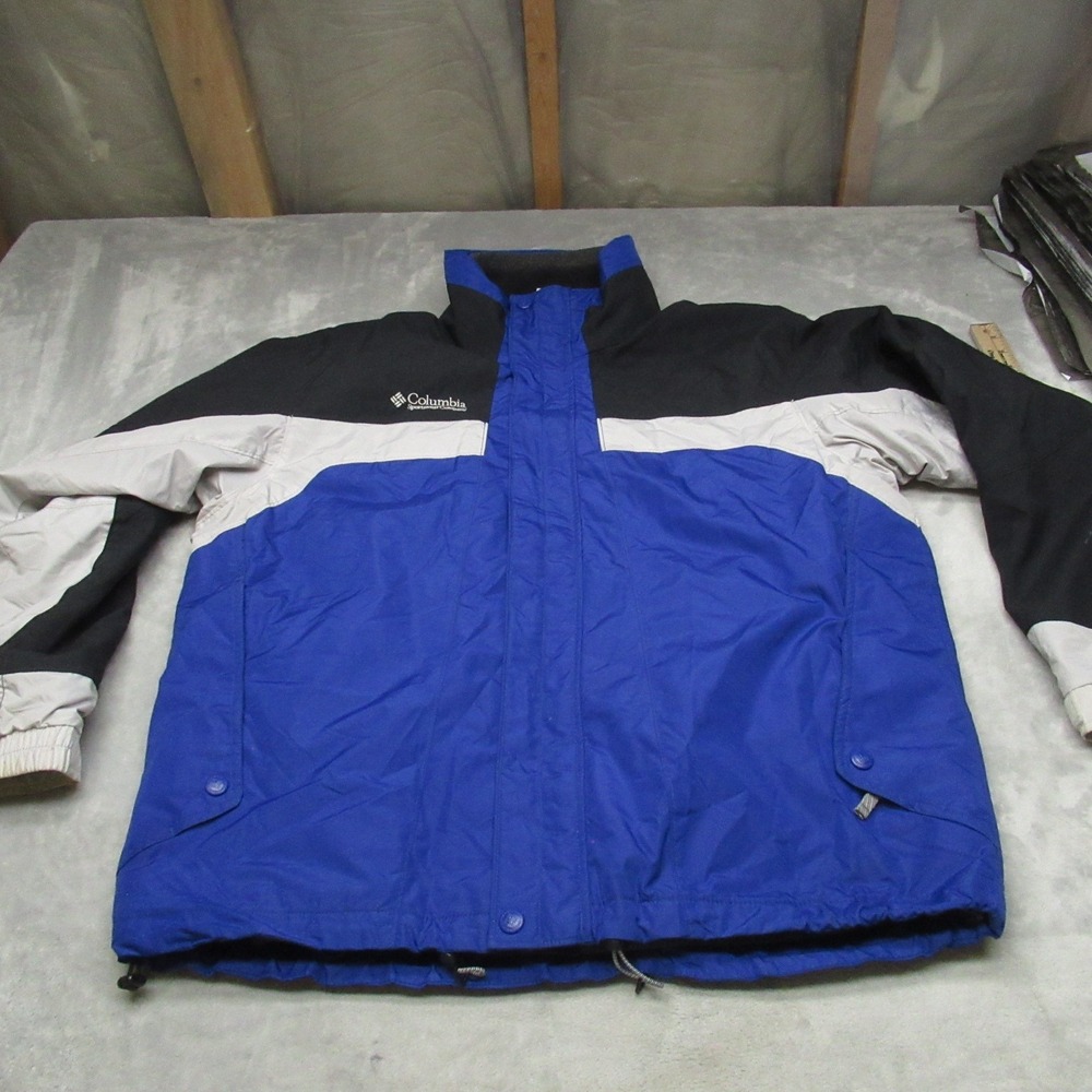 Columbia‎ Jacket Mens Large Blue Waterproof Removable Fleece Liner Winter 3in1